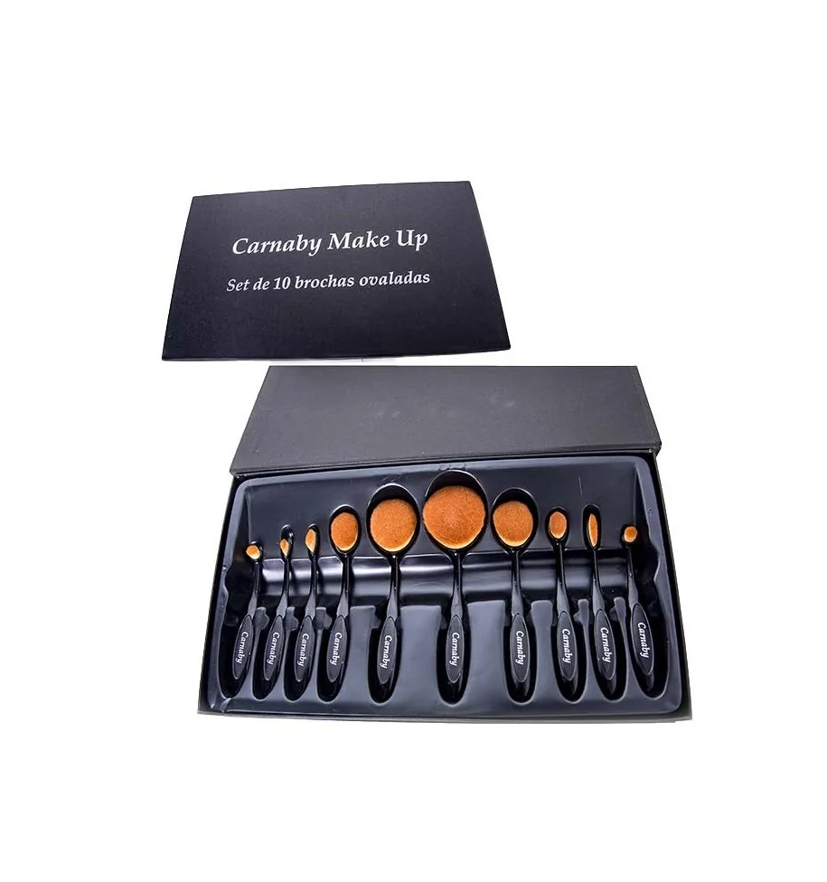 Set 10 Pinceles Brochas Ovaladas - Carnaby Make-Up – Discopebell SL